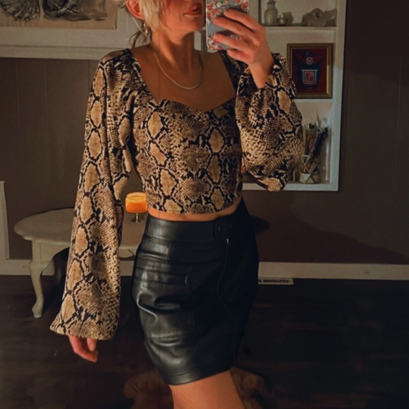 Etophe Studios Python Crop Blouse- Sz S - Picture 4 of 12